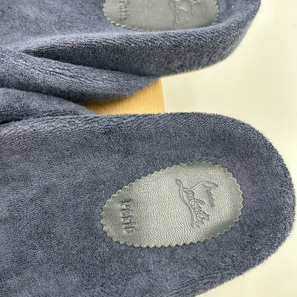 Men\'s Christian Louboutin BIZZU cross strap Terry cloth slide size 44 made Italy